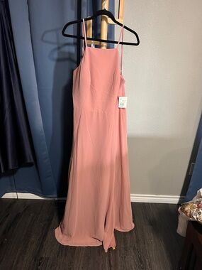 David's Bridal Blush Pink Spaghetti Strap Slip Gown